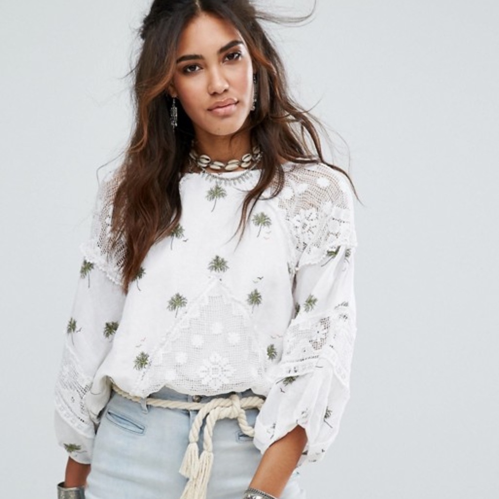 Free People Women's Embroidered Top